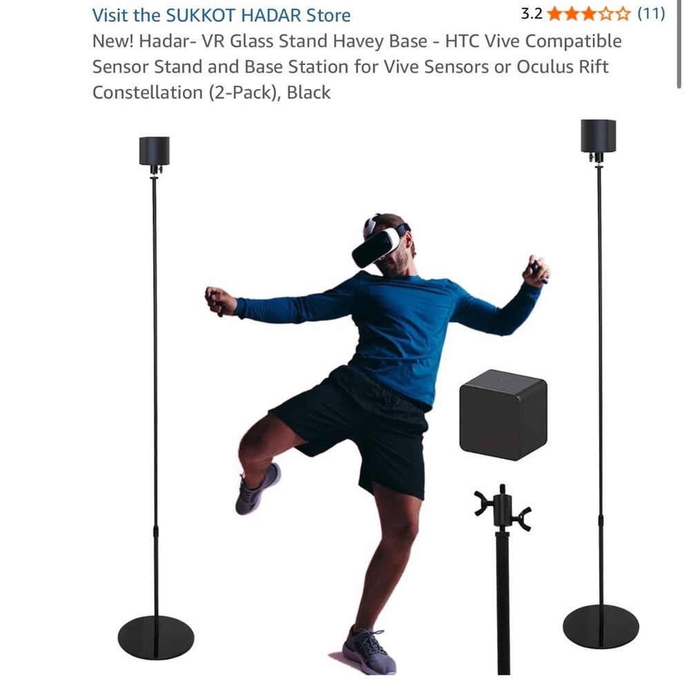 Hadar VR Glass Stand Heavy Base 2-Pack for HTC Vive Oculus Rift Black